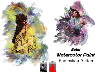 Solid Watercolor Paint Photoshop Action photoshop tutorial