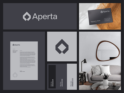 Aperta Interior Studio | Logo & brand identity a letter logo minimalist visual idenitity
