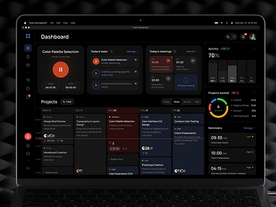 Team Management Calendar UI Dashboard admin panel analytics analytics dashobard dark theme dashboard app management management dashboard planner dashboard planning dashboard productive dashboard project management team team management team manager teamstatistics teamwork to do dashboard web app web design webdesign