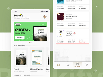 Minimalstic Mobile App - Book Renting App | Bookify book app branding design logo minimalistic mobile shoping ui