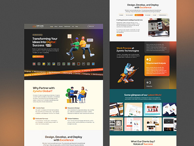 Website Design for an Indian Software Company Zyneto branding design landing page ui ux