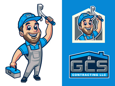GCS Contracting LLC air conditioning contracting company heating illustration logo design logo mascot desing mascot mascot design mascot logo plumbing ui