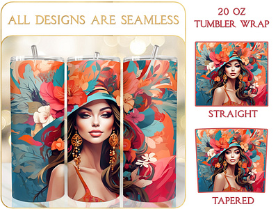Bohemian Style Beauty 20 Oz Tumbler Wrap Sublimation mom tumbler wrap printable tumbler wrap design