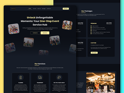 Eventful.UAE Landing page creative web design event managing ui hero section design hero section ui landing page ui modern landing page ui party landing page ui design web design web landing page