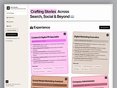 Digital Marketing CV: Website UI/UX cv design digital marketing figma marketing mockup ui ux web design web development website