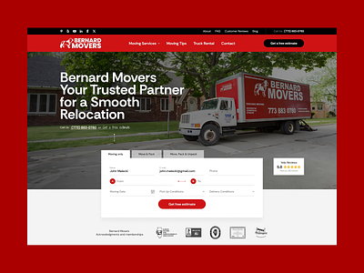 Bernard Movers design figma movers moving portfolio product transport ui ux webdesign