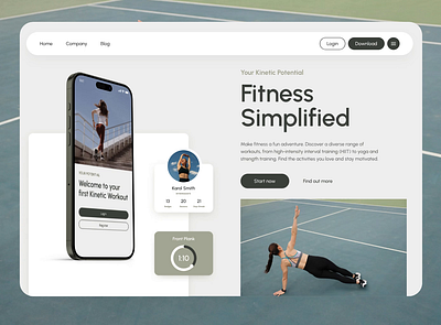 Fitness App - UI Website animation app figma fitness fitness app graphic design green jitter motion graphics ui website