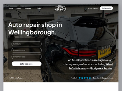 Auto Repair Shop: Website UI/UX auto repair shop auto repairs design figma mockup northampton northamptonshire ui ux web design web development wellingborough