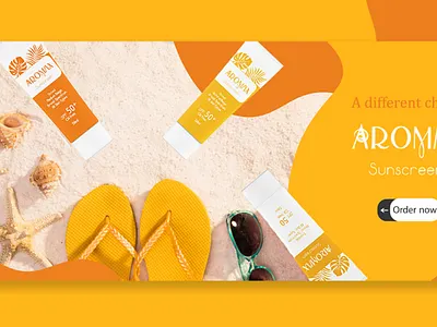 Sunscreen introduction banner banner orange orange background slider sun sunscreen