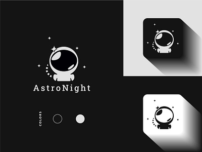 AstroNight Logo Design astronight logo astronut logo minimal logo trendy logo