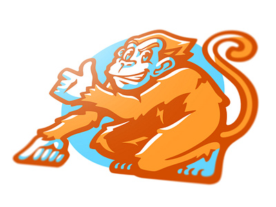 TYANTE art artwork blue branding cartoon character esport graphic design illustration illustrator logo logomark logotype mascot monkey orange sport timelapse ui