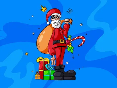 Santa character illustration stylised