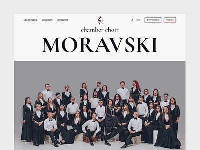 Chamber Choir Moravski | Landing Page choir concept fonts grid header landing page music navbar photo sound