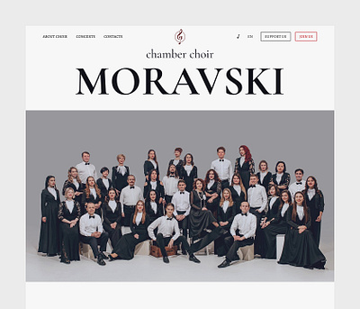 Chamber Choir Moravski | Landing Page choir concept fonts grid header landing page music navbar photo sound