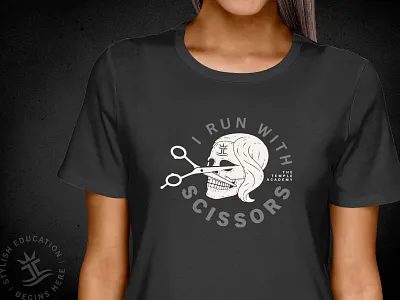 The Temple Academy Logo academy apparel barbering bold branding cosmetology design edgy education graphic humor logo modern run school scissors shirt skull temple with