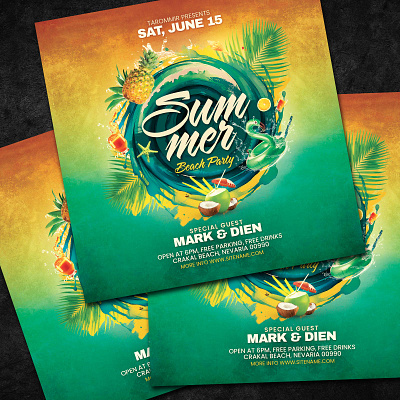 Summer Flyer Template club flyer event flyer graphic holiday instagram post instagram template party flyer poster psd sea summer summer party flyer