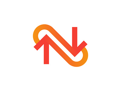 N/Arrow Lettermark arrow color concept data design exploration gradient icon letter n lettermark lines logo logo exploration modern monogram n orange transfer vector yellow