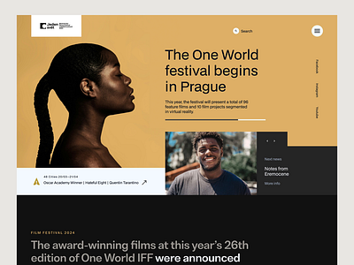 One World - Webdesign events film filmfestival layout typography ui ux webdesign
