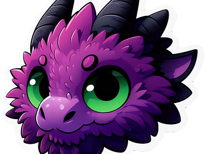 Emerald-Eyed Lilac Dragon unique artwork