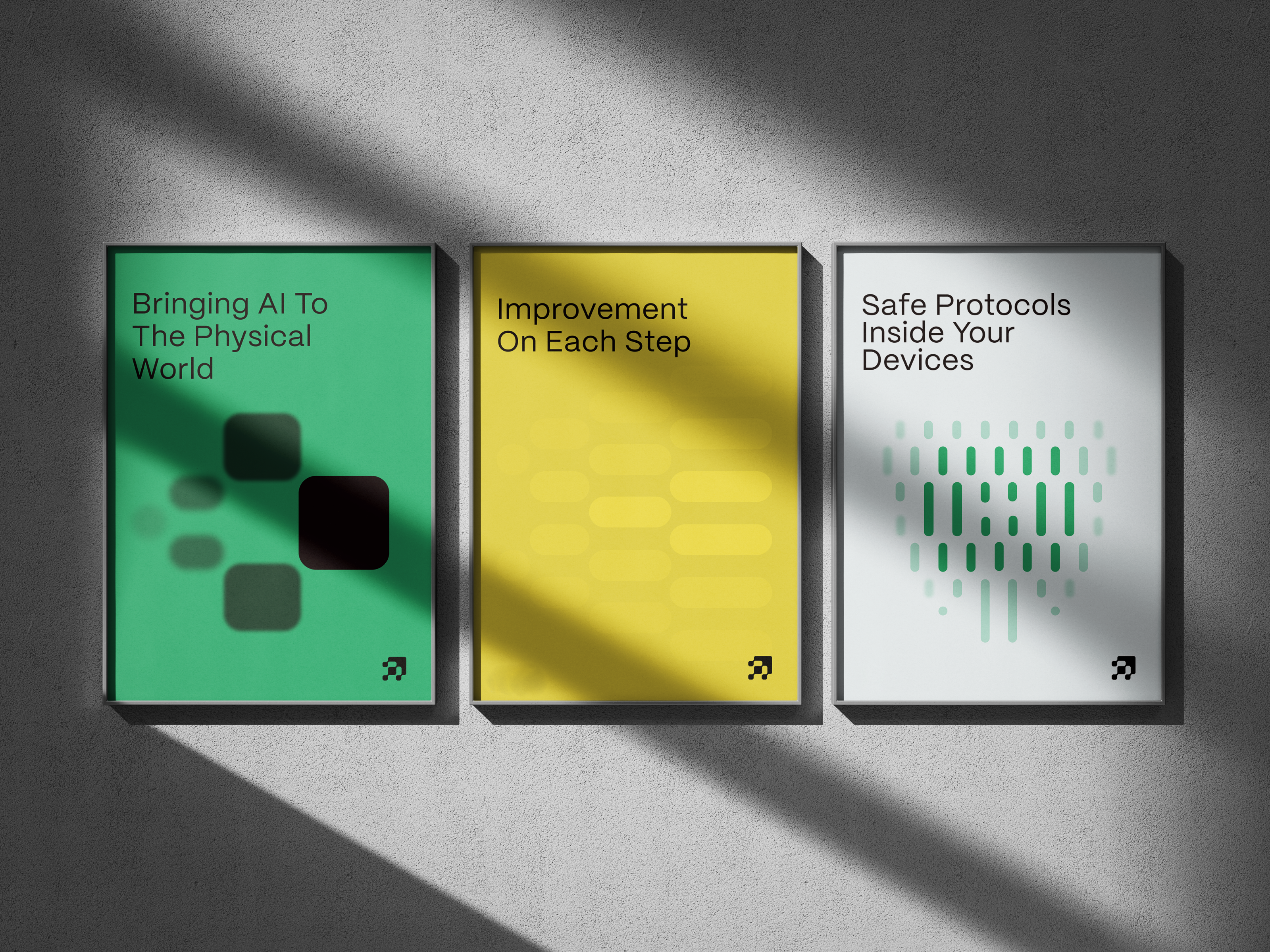 Posters aiagent branding identity logo machinelearning mark negative space symbol