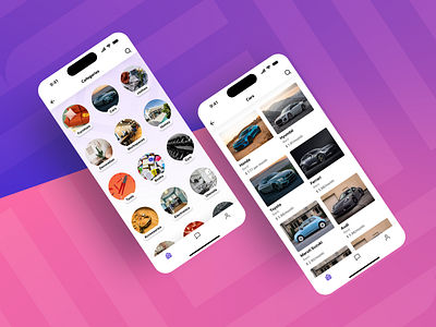 Categories anshika app cars catego design inspiration mobile pink purple ui ux vehicles