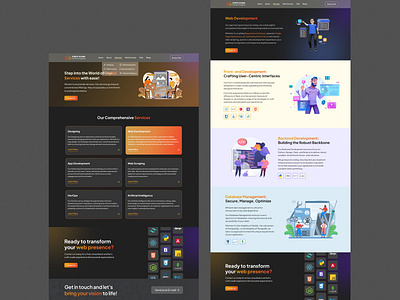 Service page design for Zyneto landing page product design ui user interface ux visual design website design