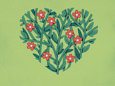 Floral Heart adobe illustrator design flat flora floral flowers heart illustration illustrator pattern plants spring vector