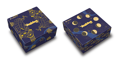 Mooncake packing design illustration packing design