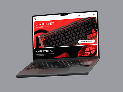 Omnitype branding design digital hero identity keyboard landing page logo mechanical mockup nav simple tech ui web design website