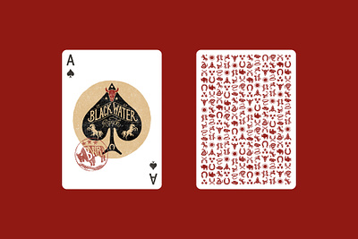 Black Water Ranch Playing Cards ace of spades bold branding cowboy hand drawn horses illustration logo old west pattern playing cards print ranch retro rough skull textured typography vintage western