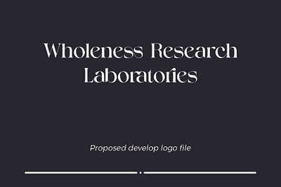 Wholeness Research Laboratories Logo Design branding design illustration laboratories logo presentation research typography wholeness