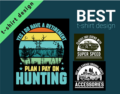 Hunting & Car t-shirt design design graphic design hun hunting t shirt design illustration t shirt t shirt design t shirt designer t shirt designs