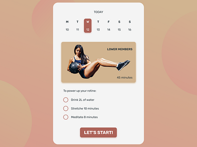Daily UI 062 - Daily Workout daily ui