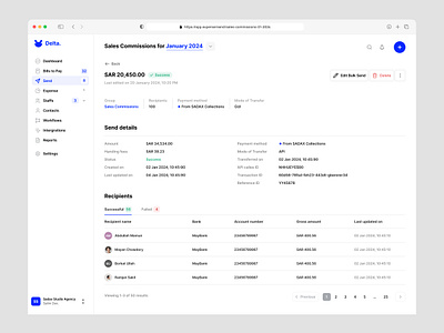 Sales Commissions UI V.2 crm dashboard design product saas sales ui ux