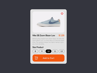 Design Challenge - Nike Card Product app branding card design graphic design interface mobile nike product product card ui ux