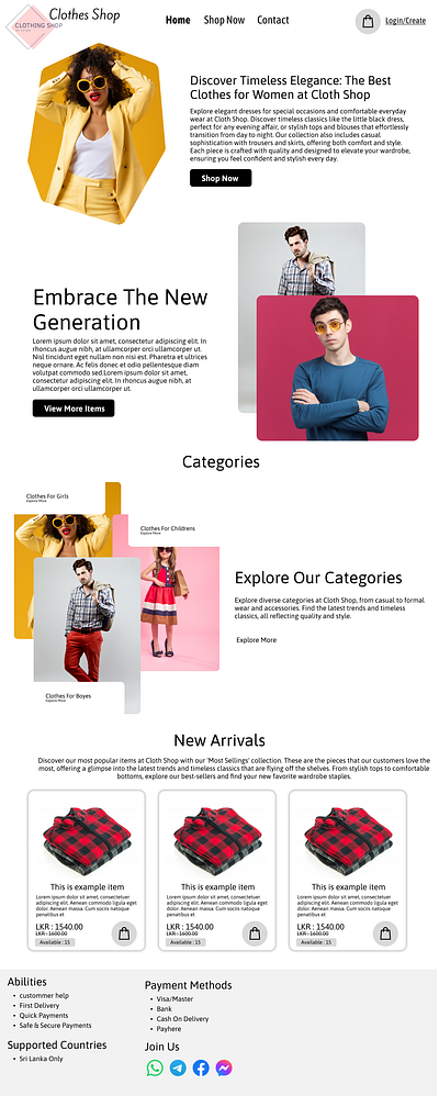 Clodth Shop clodth shop e commerse figma design ui web design web uiux