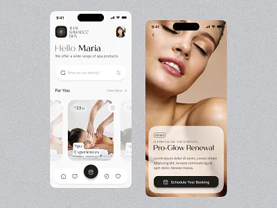 Spa Centre iOS App UI app app ui app ux branding design experience flat illustration ios landing logo screen spa spa centre typography ui ux web