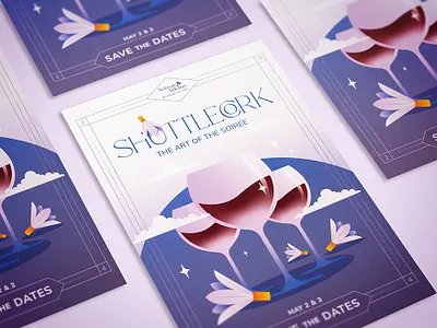 ShuttleCork 2024 art deco art museum branding event identity illustration logo surrealism wine