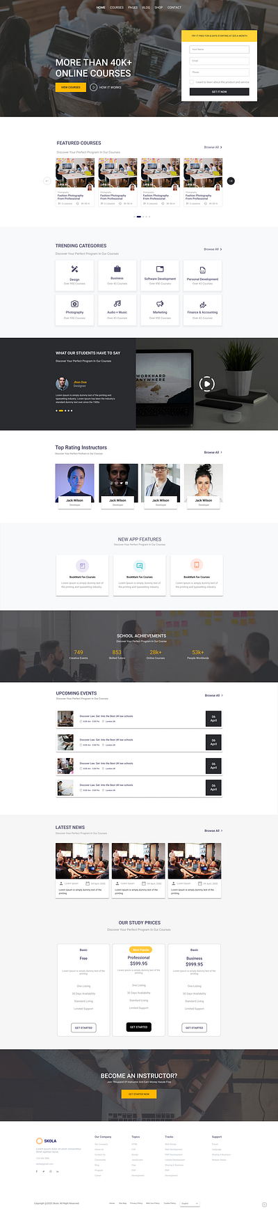 Redesign a E-learning Platform branding e learning site figma landing page redesign ui