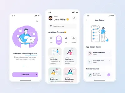 Online Courses Mobile App app design courses courses app design e learning e learning app design education startup interaction interface learning lessions mobile app online learning product design progress services startup student ui ux