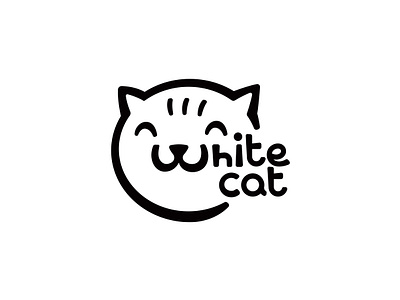 White cat brand branding cat design elegant graphic design illustration kitten logo logo design logo designer logotype mark minimalism minimalistic modern sign white