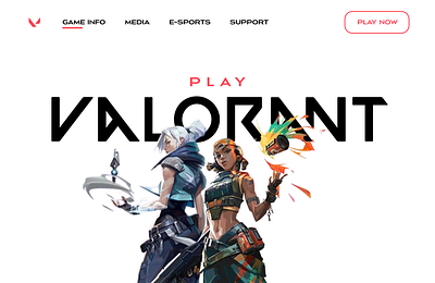 Valorant design gaming graphic design landing page onlinegaming ui uiux valorant