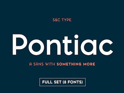 Pontiac Font Collection (Full set) advertising art deco classic clean design elegant geometric italic logo modern retro round sans sans serif