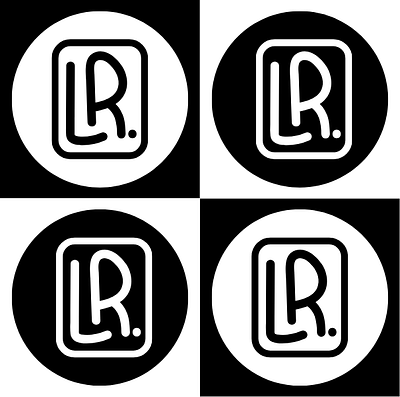 LR logo Black & White black and white brand bw logo simple design