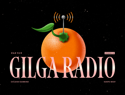 Gilga Radio 3d branding graphic design logo texture typography