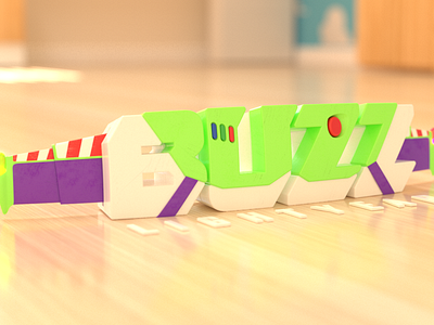 Buzz Lightyear - 3D Lettering 3d 3d modeling 3d typography buzz lightyear illustration lettering toy story toys