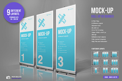 Roll Up Mock-Up banner banner mock up mock up mock up templates mockup photorealistic roll up rollup rollup banner rollup mock up stand typoedition