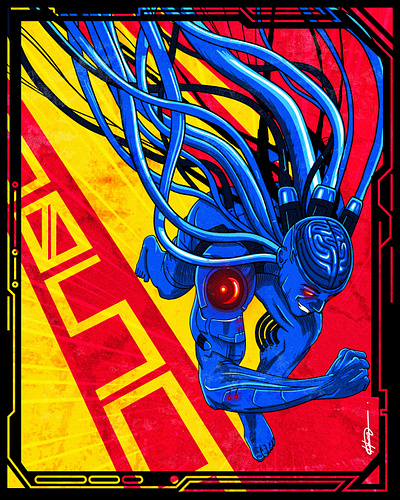 •05• Flee concept art cyberpunk cyborg digital art digital painting dystopia illustration