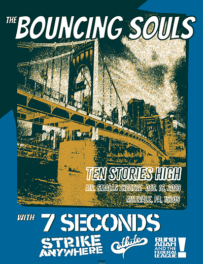 Bouncing Souls - Ten Stories High bouncing souls gig poster illustration illustrator poster punk rock screen print typography wall art