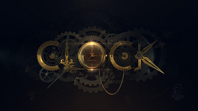 CLOCK - 3D Lettering 3d clock gears lettering old clock steampunk time